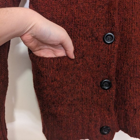 Dark Red Knit Sweater/Cardigan - Picture 2 of 7